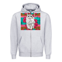 Heather Grey Western Ragdoll Cat Zipper Hoodie - LillyAllenDesigns