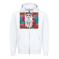 White Western Ragdoll Cat Zipper Hoodie - LillyAllenDesigns