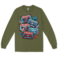 Army Green usa america cassette tapes Long Sleeve Tee - MaliasSmallBusiness