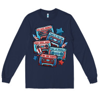 Navy usa america cassette tapes Long Sleeve Tee - MaliasSmallBusiness