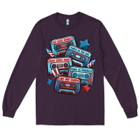 Plum usa america cassette tapes Long Sleeve Tee - MaliasSmallBusiness