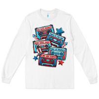 White usa america cassette tapes Long Sleeve Tee - MaliasSmallBusiness