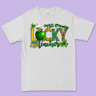 St. Patrick's Day One Lucky Teacher Premium Tee Designed By Neo Western