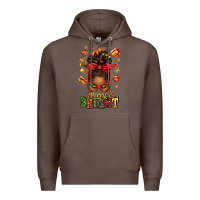 Coffee merry and bright christmas afro messy bun Premium Hoodie - texasbilliewilder