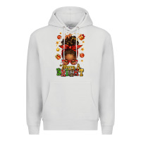 Merry And Bright Christmas Afro Messy Bun Premium Hoodie | Teevron
