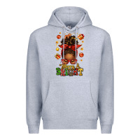 Heather Grey merry and bright christmas afro messy bun Premium Hoodie - texasbilliewilder