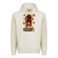 Oatmeal Heather merry and bright christmas afro messy bun Premium Hoodie - texasbilliewilder