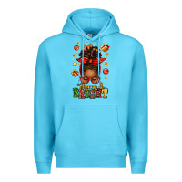 Ocean Blue merry and bright christmas afro messy bun Premium Hoodie - texasbilliewilder