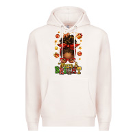 Pale Pink merry and bright christmas afro messy bun Premium Hoodie - texasbilliewilder