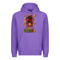 Purple merry and bright christmas afro messy bun Premium Hoodie - texasbilliewilder