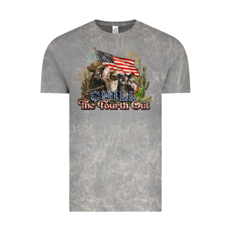 Chill The Fourth Out Cows 4th July America Vintage Tee by NancyCooperArtShop | Teevron