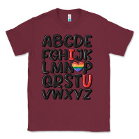 Burgundy pride alphabet Classic Tee - MaliasSmallBusiness