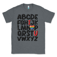 Charcoal Heather pride alphabet Classic Tee - MaliasSmallBusiness