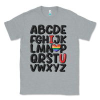 Heather Grey pride alphabet Classic Tee - MaliasSmallBusiness