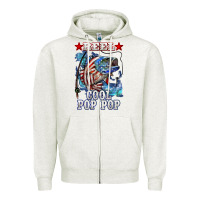 Oatmeal Heather reel cool pop pop american flag bass Zipper Hoodie - LillyAllenDesigns