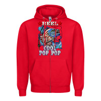 Red reel cool pop pop american flag bass Zipper Hoodie - LillyAllenDesigns
