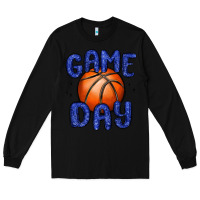 Black game day basketball Long Sleeve Tee - MaliasSmallBusiness
