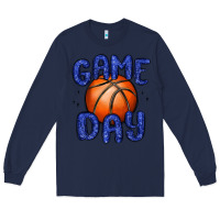Navy game day basketball Long Sleeve Tee - MaliasSmallBusiness