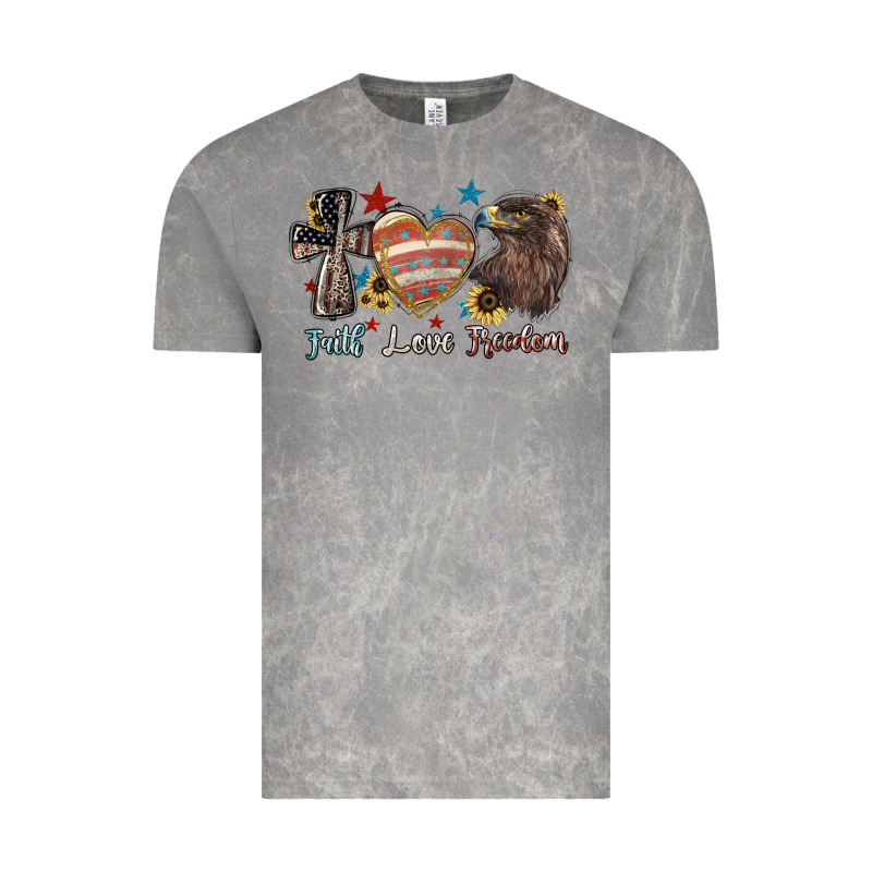 Faith Love Freedom Usa Vintage Tee by NancyCooperArtShop | Teevron