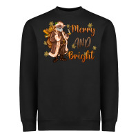 Black merry and bright black santa Heavyweight Sweatshirt - MaliasSmallBusiness