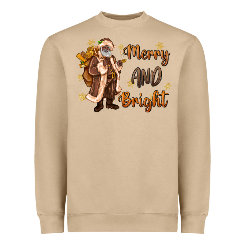 Merry And Bright Black Santa Heavyweight Sweatshirt by MaliasSmallBusiness | Teevron