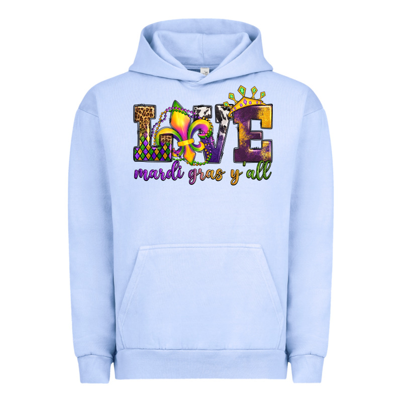 Love. Ardi Gras Y'all Urban Hoodie by OliviaCreatesArt | Teevron