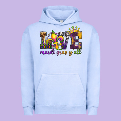 Love. Ardi Gras Y'all Urban Hoodie Designed By Oliviacreatesart