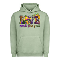 Pigment Oil Green love. ardi gras y'all Urban Hoodie - OliviaCreatesArt