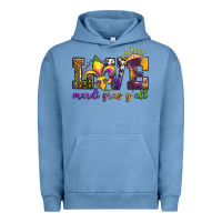Pigment Pebble Blue love. ardi gras y'all Urban Hoodie - OliviaCreatesArt