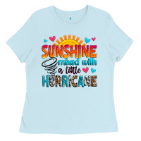 Sunshine Mixed With A Little Hurricane Ladies Tee | Teevron