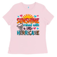 Bubblegum Pink sunshine mixed with a little hurricane Ladies Tee - Zillion Design Studio