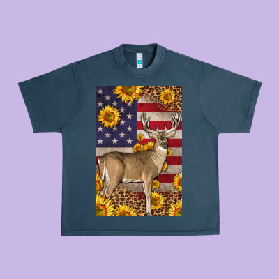 Western American Deer Urban Heavy Tee Designed By Lillyallendesigns
