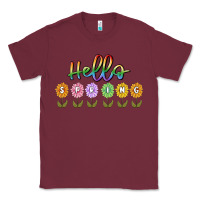 Burgundy hello spring Classic Tee - MaliasSmallBusiness