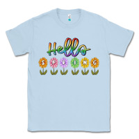 Dusty Blue hello spring Classic Tee - MaliasSmallBusiness