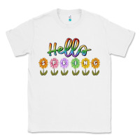 White hello spring Classic Tee - MaliasSmallBusiness