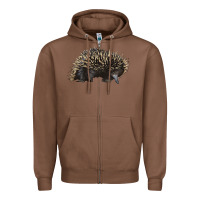 Chestnut short beaked echidna Zipper Hoodie - LillyAllenDesigns