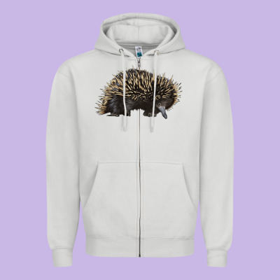 Short Beaked Echidna Zipper Hoodie Designed By Lillyallendesigns