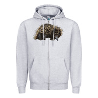 Heather Grey short beaked echidna Zipper Hoodie - LillyAllenDesigns