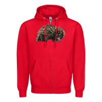 Red short beaked echidna Zipper Hoodie - LillyAllenDesigns