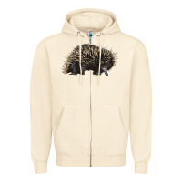 Sandshell short beaked echidna Zipper Hoodie - LillyAllenDesigns