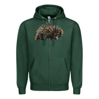 Sports Green short beaked echidna Zipper Hoodie - LillyAllenDesigns
