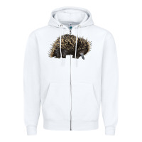 White short beaked echidna Zipper Hoodie - LillyAllenDesigns