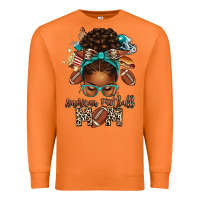 Carrot American Football Mom Afro Messy Bun Premium Sweatshirt - texasbilliewilder