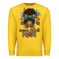 Lemon American Football Mom Afro Messy Bun Premium Sweatshirt - texasbilliewilder