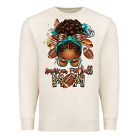 Sandshell American Football Mom Afro Messy Bun Premium Sweatshirt - texasbilliewilder
