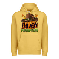 Antique Gold Howdy pumpkin Premium Hoodie - NancyCooperArtShop