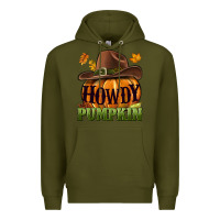 Army Green Howdy pumpkin Premium Hoodie - NancyCooperArtShop