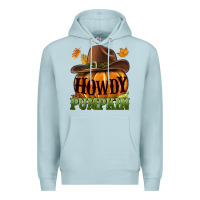 Blue Mist Howdy pumpkin Premium Hoodie - NancyCooperArtShop