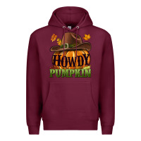 Burgundy Howdy pumpkin Premium Hoodie - NancyCooperArtShop