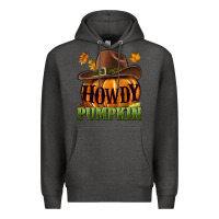 Charcoal Heather Howdy pumpkin Premium Hoodie - NancyCooperArtShop